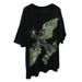 Women's Clothing Heavy Industry Hot Diamond Short Sleeved T Shirt Men And Women Same Style Round Neck Loose Large Version Eagle Top_ecoleips.com