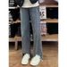 Spring/Summer Thin New Jeans Women, High Waist Slimming Split Hem Popular Flared Pants, Casual Nine-Tenths Length For_ecoleips.com