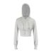 AD704 Gray Sporty Casual Women's Spring And Autumn Fashionable, Stylish, Comfortable, Age-reducing Hooded Short_ecoleips.com
