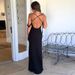 Women's Sexy Low Cut Solid Color Dress European American Style Summer New French Temperament Backless Suspender Dress_ecoleips.com