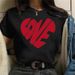 Wholesale Cross-border Plus-size Clothing, Heart-pattern Floral Summer Tops, Women's T-shirts_ecoleips.com