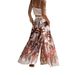 Women's Clothing Boho Leaf-Print Palazzo Pants – Flowy Wide-Leg Trousers For Women (S-XL, Polyester)_ecoleips.com