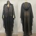 Verve Long Robe Muslim Shawl Hooded Cape Dress Batwing Sleeve Beaded Beige_ecoleips.com