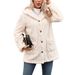 Women’s Oversized Hooded Cardigan – Thick Plush Button-Up Long Sleeve Coat In Beige & Custom Colors, Streetwear Cozy Winter Outerwear_ecoleips.com