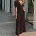 Women's Elegant Short Sleeve Wide Leg Jumpsuit, Tummy Control High Waist Romper For Casual Outings And Vacation Wear_ecoleips.com