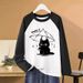 Women's Casual Long Sleeve T Shirt With With Cute Cartoon Cat Print All Seasons Tshirt Graphic T-Shirt Women's Vintage Tees Tops_ecoleips.com