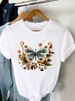 European And American Cross-border Foreign Trade Women's Clothing, Heart-shaped Floral Print Round-neck Short-sleeve_ecoleips.com
