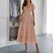 Elegant Puff Sleeve Long Dress Women Casual Wedding Guest Party Vacation Wear_ecoleips.com