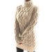Chunky Knit Turtleneck Sweater Dress – Retro Cable Stitch Long Sleeve Pullover With Colorblock Detail, Plus Size Friendly Winter Wardrobe Staple_ecoleips.com