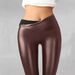 Women's Clothing PU Tight Trousers Women Plus Velvet Corduroy Leggings Slim High Waist High Elastic_ecoleips.com