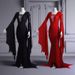 Women's Clothing New Halloween Sexy Strappy Hip Wrapped Gothic Style Women's Trumpet Sleeve Lace Up V Neck Dress_ecoleips.com