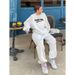 Women's Casual Lounge Set Long Sleeve Fleece-Lined Pantsuit Winter Comfortable Outfit with Pockets_ecoleips.com
