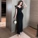 Elegant Evening For Women 2021 New Style, Waist-cinching, Tummy-concealing, High-end Feel, Light Luxury Niche Fishtail_ecoleips.com