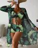 Bikini Swimwear Women's Split Striped Multi-color Three-piece Bikini Swimsuit_ecoleips.com