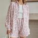 Pink Cotton Printed Long Sleeve Shorts Loose Comfortable Wearable Pajama Set European And American Autumn Homewear_ecoleips.com