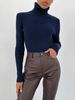 Women's High Necked Pullover Sweater Knitted Bottoming Shirt Style Autumn Fashion Clothing_ecoleips.com
