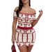 Plus Size Off-Shoulder Floral Print Dress Set – Slim Fit Geometric Pattern Skirt & Top_ecoleips.com