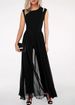 K Splicing One-piece Slim Fit Women's Round Neck Sleeveless Hollow Solid Color Jumpsuit_ecoleips.com