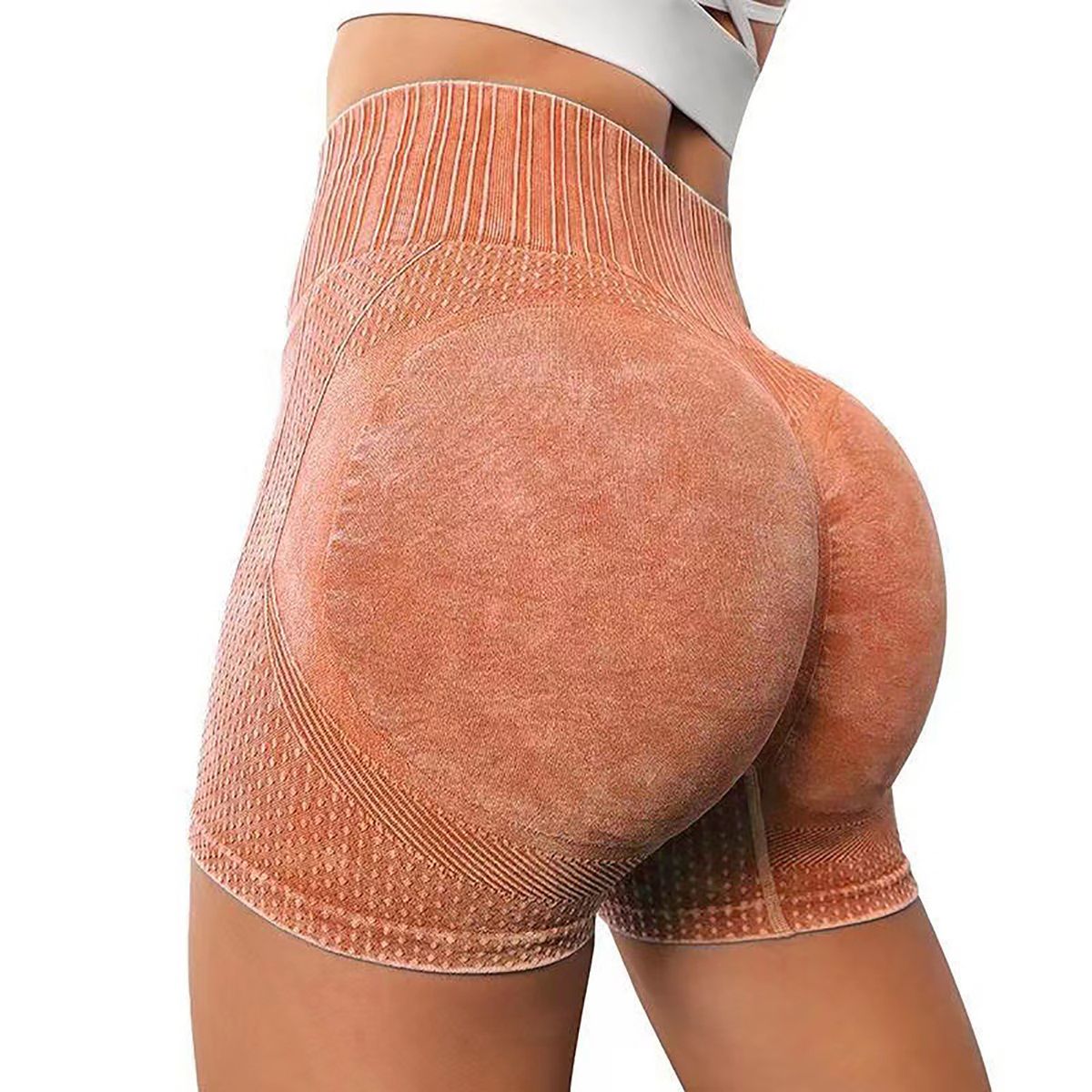 Women's Clothing Outdoor Summer Peach Hip Yoga Shorts Seamless Washed High Waist Yoga Pants Running Fitness Quick Drying Sports Shorts_ecoleips.com