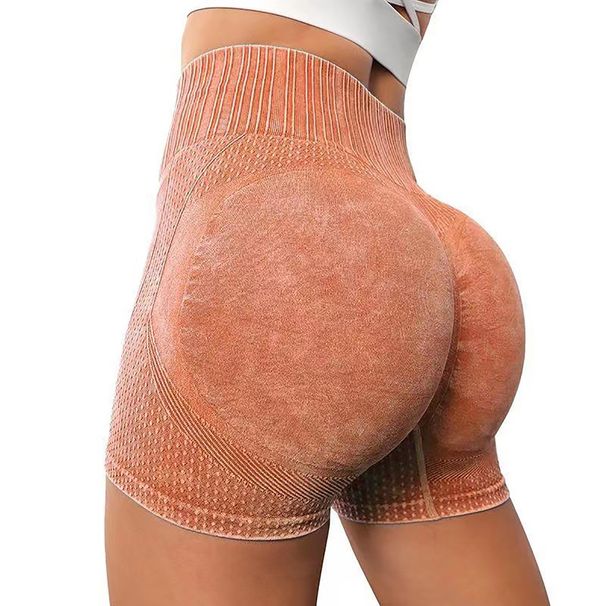Women's Clothing Outdoor Summer Peach Hip Yoga Shorts Seamless Washed High Waist Yoga Pants Running Fitness Quick Drying Sports Shorts_ecoleips.com