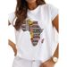 European And American Round Neck, Plus-size Clothing, Vintage Map Print Women's T-shirt For Summer_ecoleips.com