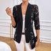 European And American Cross-border 2026 Spring New Elegant Solid Color Fashion Lace Patchwork Blazer Jacket For Women_ecoleips.com