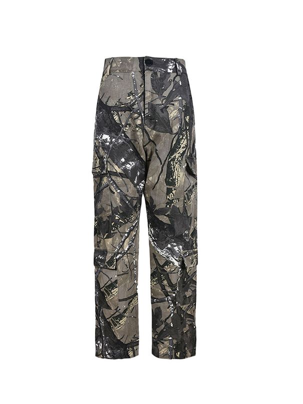 Women's Clothing Spring Casual Retro Street Fashion People Make Old Style Multi Pocket Camouflage Trousers_ecoleips.com