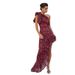 Foreign Trade European And American Women's Clothing 2026 New Style Slanted Collar Sexy Slit Floral Ruffle_ecoleips.com