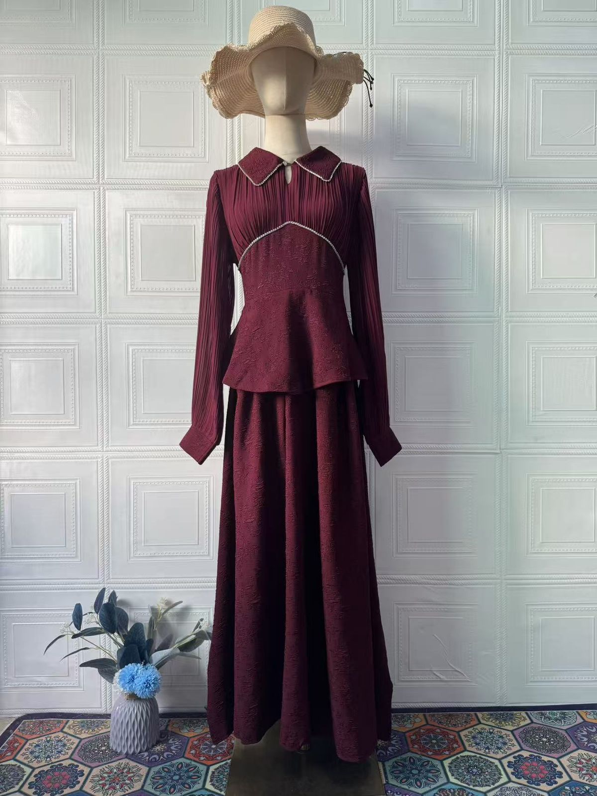Women's Clothing Elegant Long Dress Summer Soft Feminine Waist Cinching Fashion_ecoleips.com