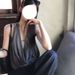 Purely Alluring Women's Camisole 2025 New Summer Outerwear Chic Korean Style Gray Two-Piece Sleeveless Top_ecoleips.com