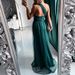 Elegant Solid Color Spaghetti Strap Long Maxi Dress Evening Gown For Women Formal Occasion Evening Party_ecoleips.com