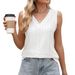 European And American Cross-Border Trade 2025 New Solid Color V-Neck Loose Base Vest Women's T-Shirt In Stock Top_ecoleips.com