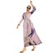 Mist Purple New Hand Stitched Glass Diamond Dress Long Skirt_ecoleips.com