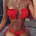 Women's Sexy Pleated Hollow Out Bikini Swimwear European American Style For Summer Beachwear_ecoleips.com