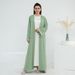 Floral Patchwork Cardigan & Scarf Set - Elegant Long Sleeve Blouse With 3D Embroidery, Office Chic & Casual Wear (Green, S/M/L/XL)_ecoleips.com