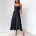 Summer Women's Clothing Tube Top Slim High Waist Suspender Knitted Dress Seaside Holiday Pleated Long Skirt_ecoleips.com
