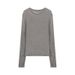 Silk Round Neck Basic Cool Socket Sun Protection Clothing, Long Sleeved Women's T-shirt, Summer Thin Top_ecoleips.com