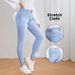 Women’s Slim Fit Stretch Jeans - Classic Sky Blue Skinny Denim Pants, Comfortable High Elasticity Casual Trousers For Daily Wear_ecoleips.com