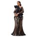 Elegant European American Long Sleeved Sequined Embroidered Mermaid Evening Gown Ruffled Beaded Formal Dress for Women_ecoleips.com