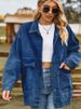 K New Versatile Slimming Retro Classic Loose Denim Casual Jacket Top For Women. No Necklace, Glasses, Or Other Accessories_ecoleips.com