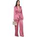 Women's Clothing Autumn And Winter Hot Style Satin Solid Color Bathrobe Set_ecoleips.com