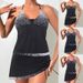 Women's Tankini Two Piece Swimsuit European Style Printed Skirt_ecoleips.com