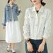 Women’s Clothing New Heavy Duty Diamond Rivet Denim Jacket Women's Long Sleeved Korean Style Loose Slim Fashion Jacket_ecoleips.com