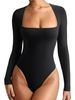 Autumn And Winter New Sexy Spice Girls Square Collar Temperament Slim Long-sleeved Onesie_ecoleips.com