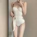 New Women's Sexy Bikini Swimsuit With Small Bust Support Fairy Style For Vacation And Hot Spring Hollowed Out Back Design_ecoleips.com