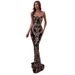 Women's sexy tube top strapless retro sequined evening dress elegant evening dress female mermaid skirt_ecoleips.com