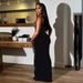 Women's Clothing Hot Diamond Sling Waist Elastic Hip Long Dress_ecoleips.com