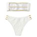 Women's Sexy High Waist Thong Bikini Set - Strapless Hollow-Out Brazilian Swimsuit For Beach & Pool_ecoleips.com