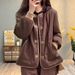 girl Big Cut Label Brand Lightweight Cotton-Padded Jacket Women Winter Short Casual Color-Block Button Thickened Coat Warm_ecoleips.com