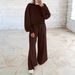 Women’s Oversized Drop-Shoulder Bubble Sleeve Top & Drawstring Wide-Leg Pants Set – Casual Lounge Two-Piece (6 Colors, S-XXL)_ecoleips.com
